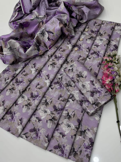 Digital Printed Khaddar With Beautiful Khaddar Shawl 3Pcs Dress