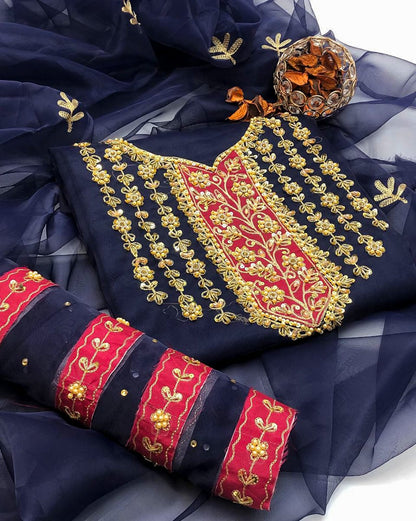 Virello Organza Shirt with Embroidered Dupatta 2Pcs Dress