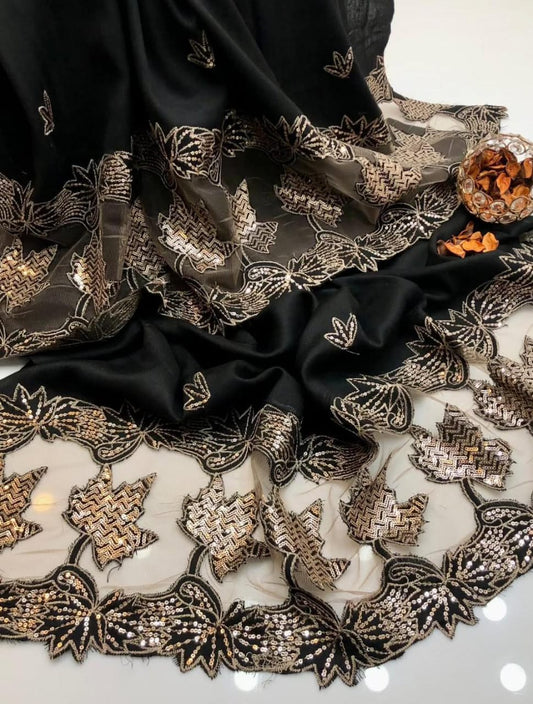 Pashmina Shawl with Elegant Machine Cut Work