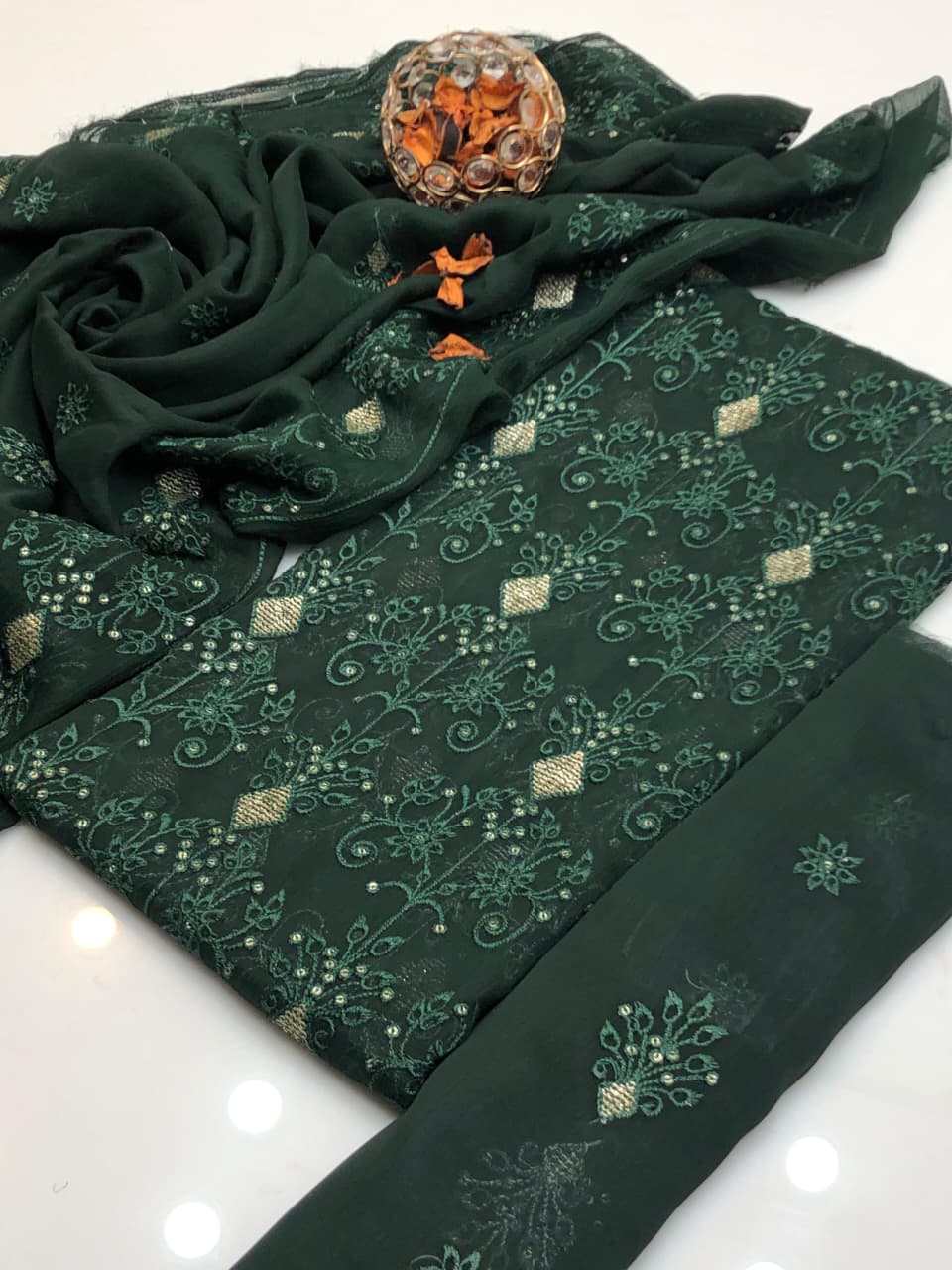 Pure Bamber Embroidered Elegance  2Pcs Dress