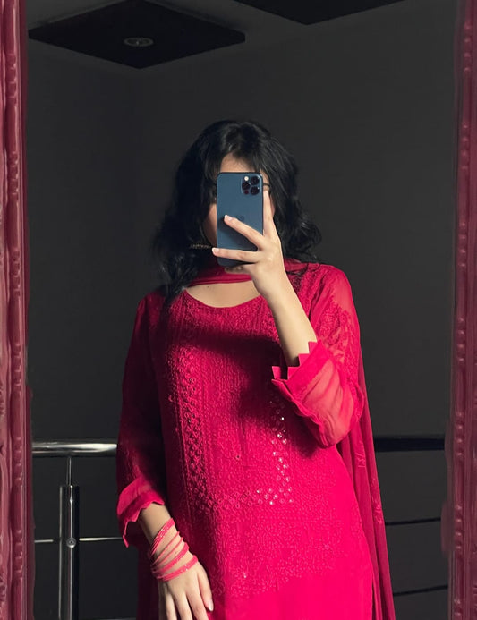 Shadow Sheesha Shiffon Handmade 2Pcs Dress