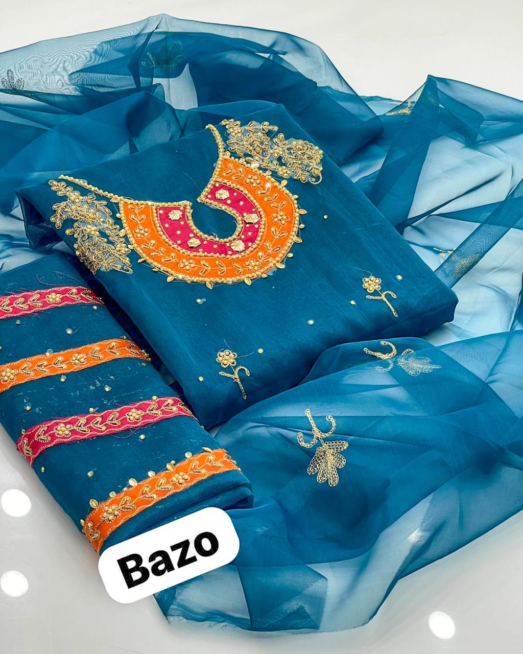 Stunning Organza Aari Zari Work 2Pcs Dress