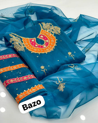 Stunning Organza Aari Zari Work 2Pcs Dress