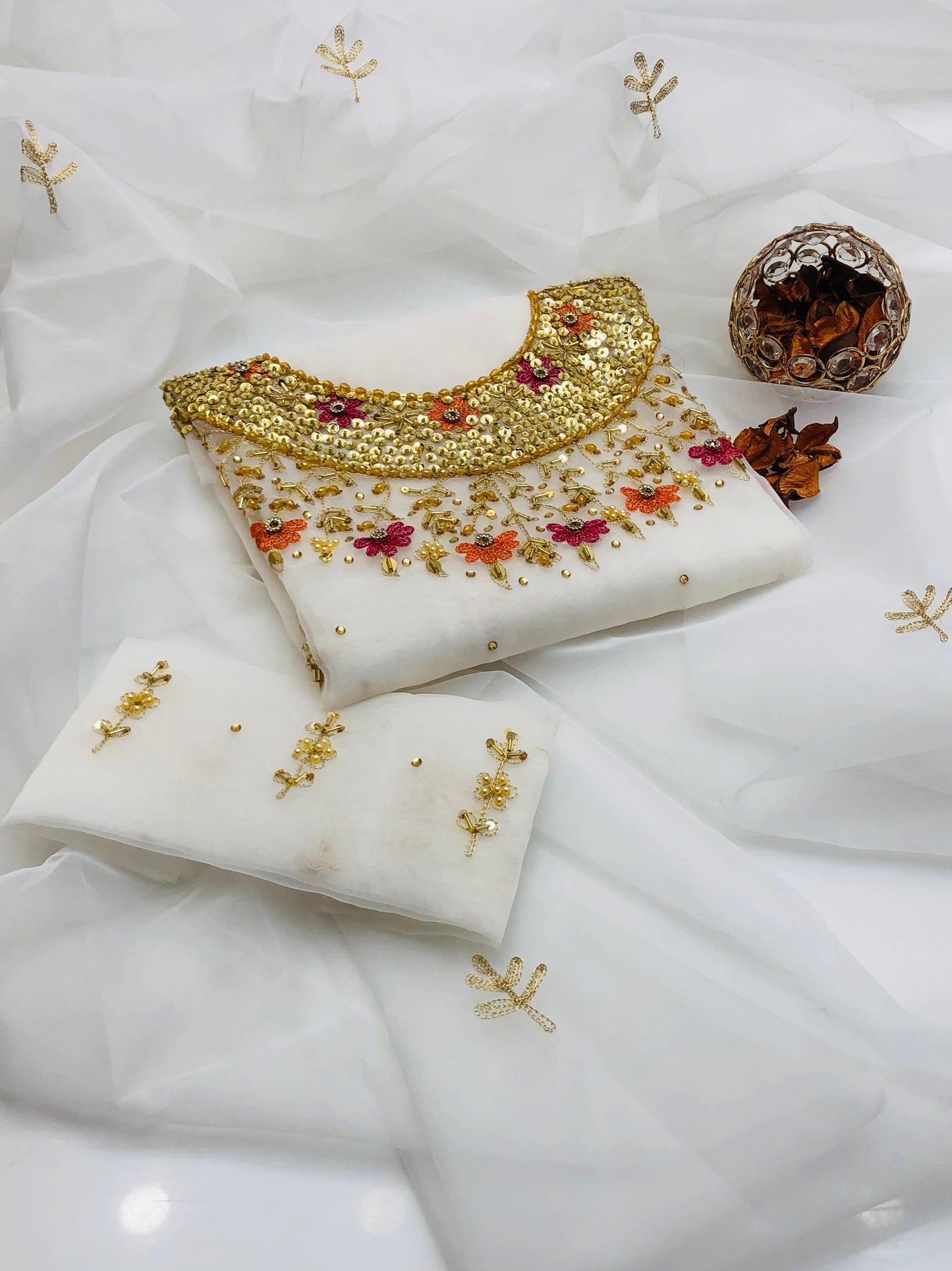 Novyra Organza Shirt with Embroidered Dupatta 2Pcs Dress