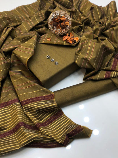 Multani Khaadi Sussi With Jacquard Velvet Border Shawl 3Pcs Dress