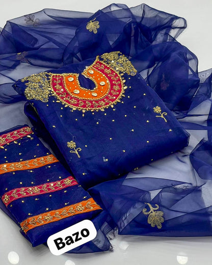 Stunning Organza Aari Zari Work 2Pcs Dress