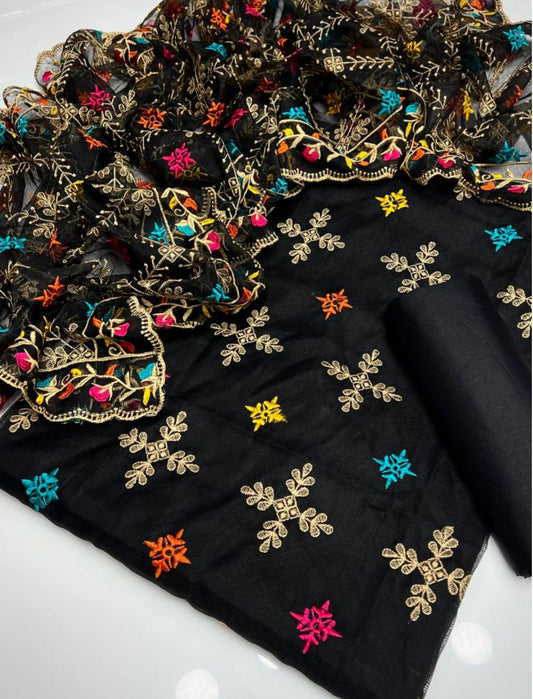 Opal Khaddi Net Embroidered 3 Pcs Dress