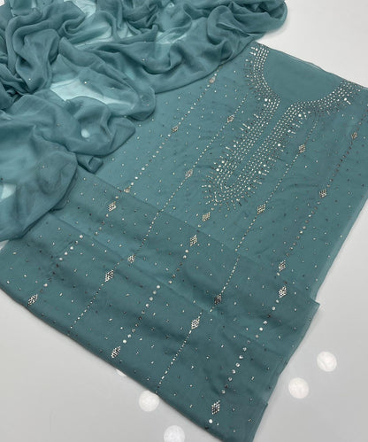 Chiffon Handmade Mukesh Work 2Pcs Dress