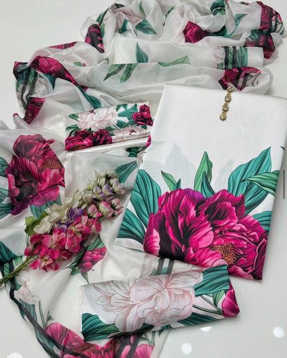 Shamoze Silk Tie & Dye Digital Print 3Pcs Dress