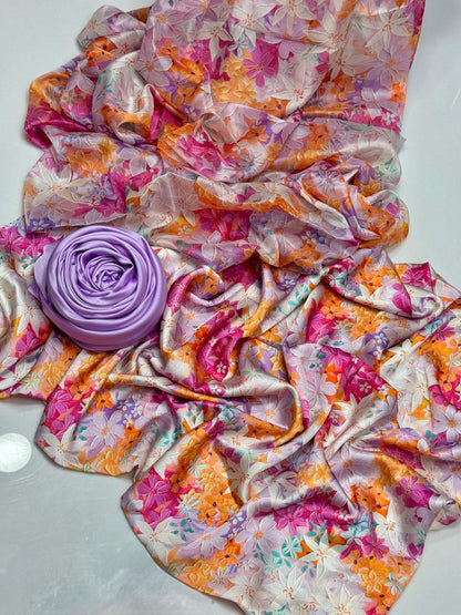 Majestic Shamoze Silk Shirt Lengha With Dupatta  3Pcs Dress