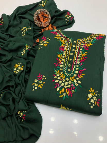 Luxury Linen Handmade Gotta With Paka Tanka 3Pcs Dress