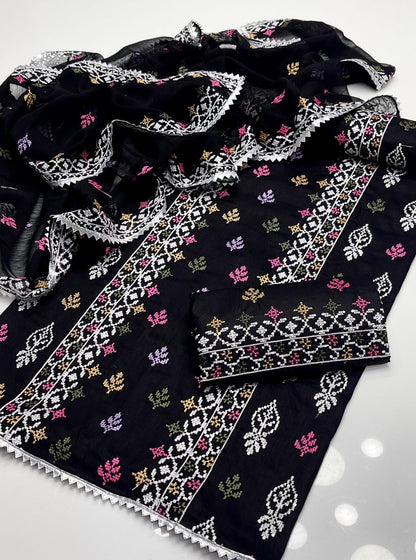 Grace GTM Lawn Cross-Stitch Embroidery 3Pcs Dress