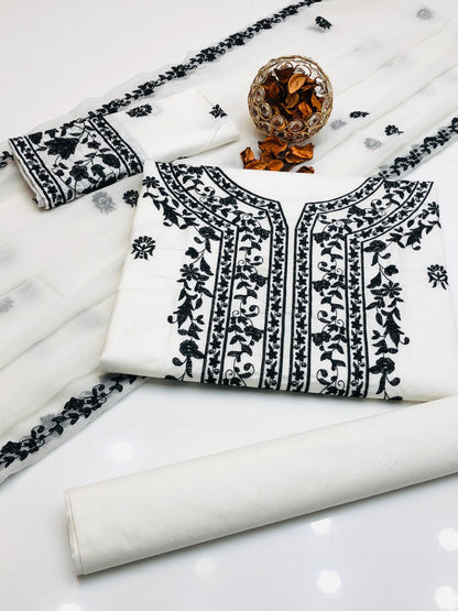Attractive Lawn Cotton Shirt with Handmade Style Dupatta 3Pcs Dress
