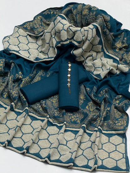 Plain Marina with Whool Shawl 3Pcs Dress