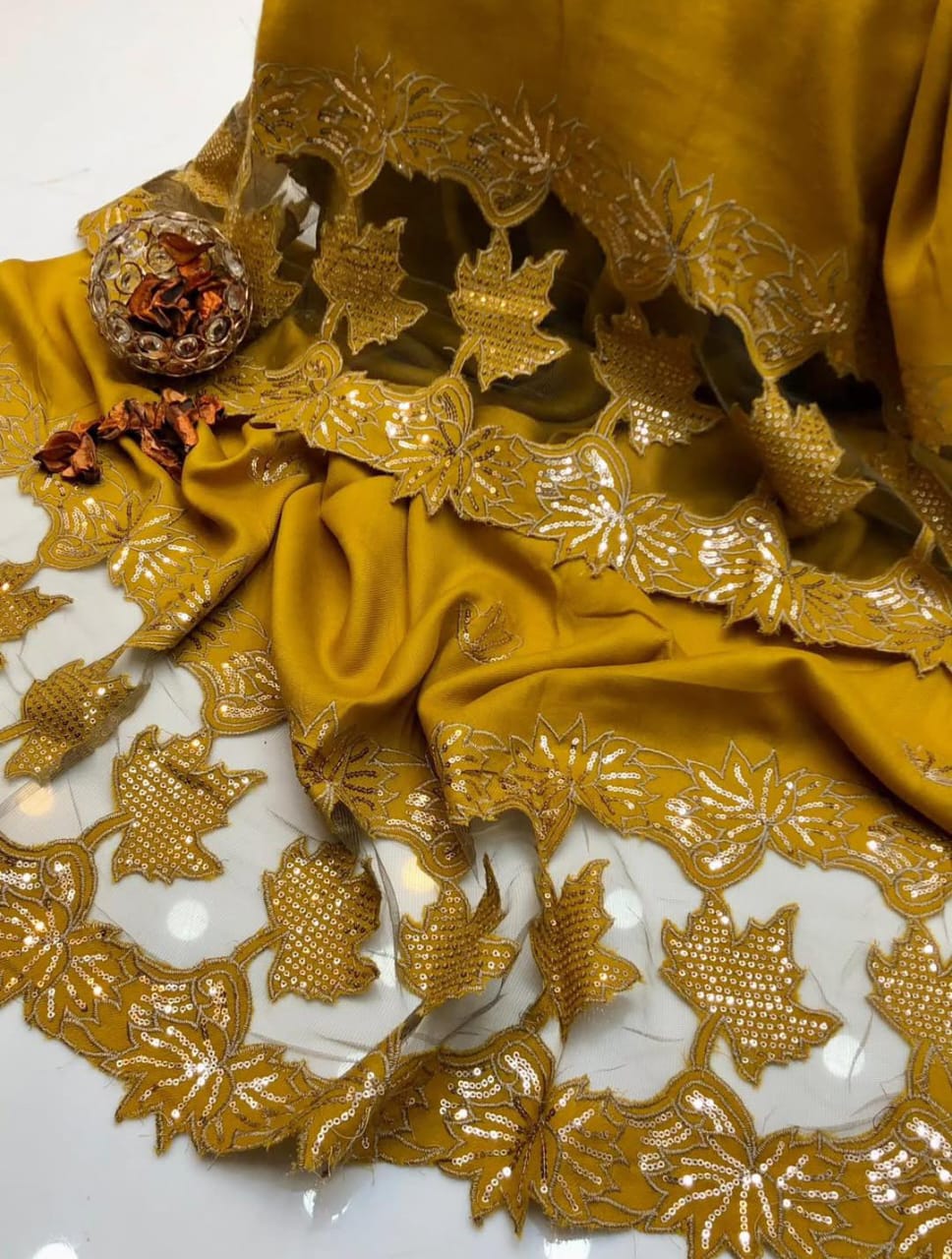 Pashmina Shawl with Elegant Machine Cut Work