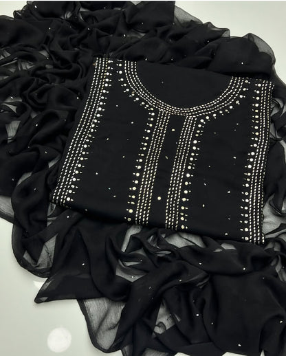 Chiffon Mukesh Work Shirt & Dupatta 2Pc Dress