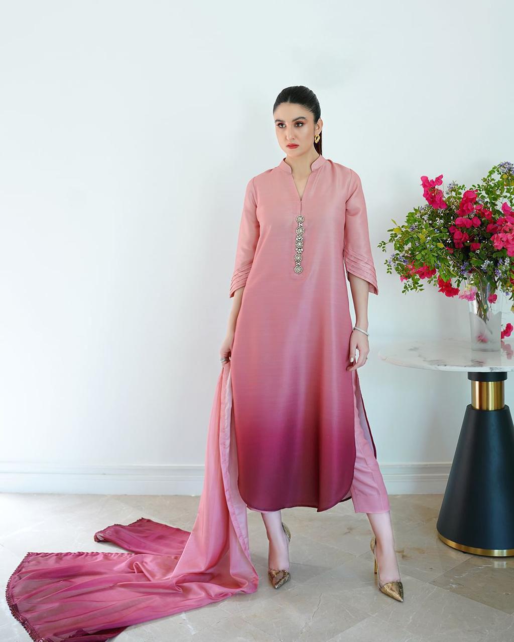 Radiant Shamoze Silk Digital Print 3Pcs Dress