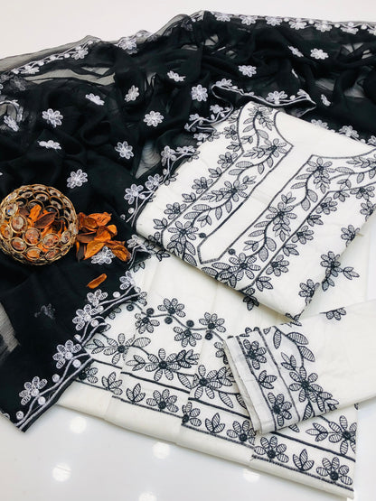 Fresh Lawn Cotton Shirt with Handmade Style Dupatta 3Pcs Dress