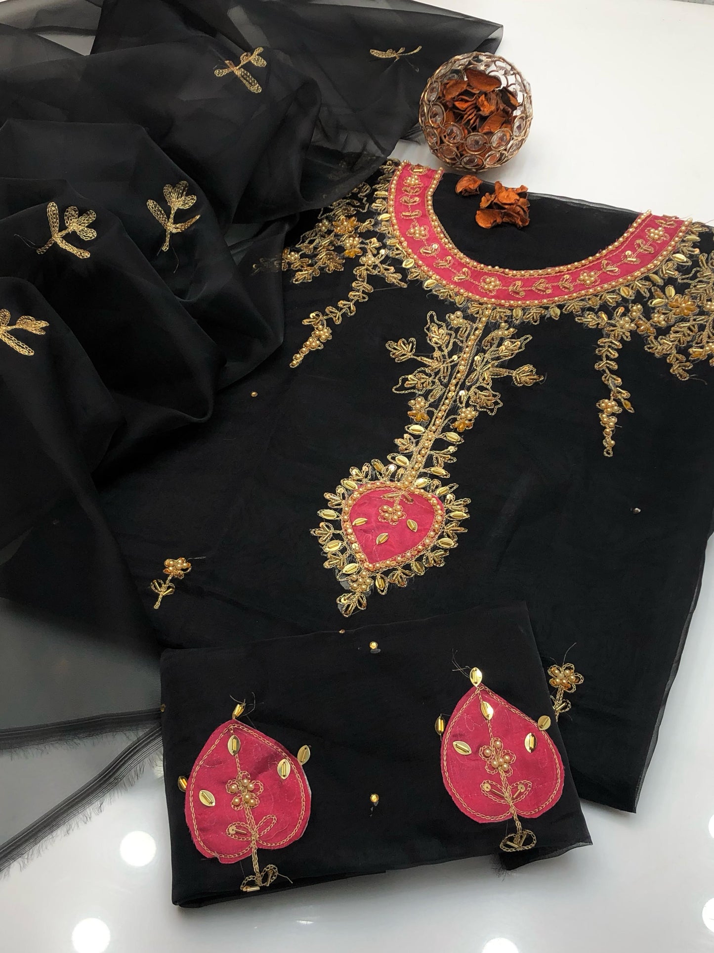 Brilliance Organza Shirt with Embroidered Dupatta 2Pcs Dress