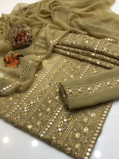 Elegant Bamber 9MM & Chicken Kari Embroidered 2Pcs Dress