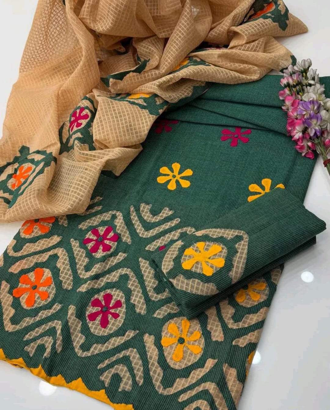 Seraphic Khaddar Handmade Appliqué Work 3Pcs Dress