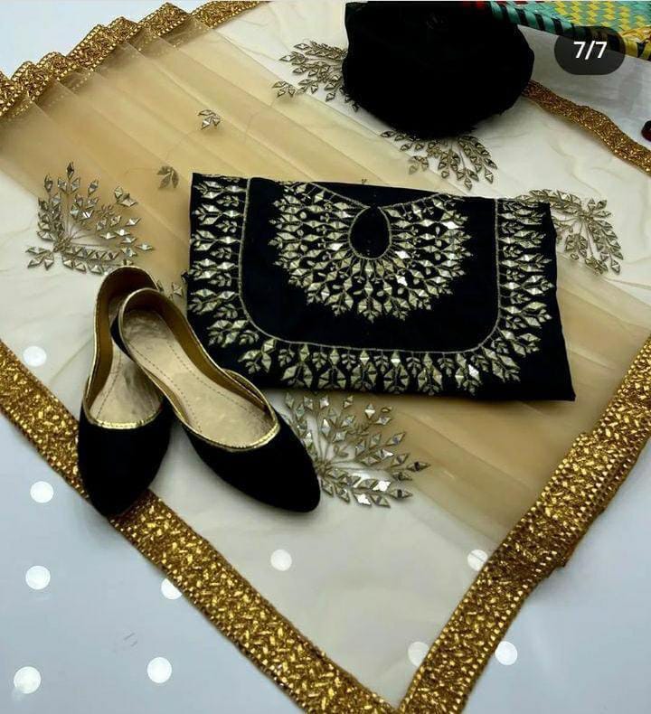 Royale Stuff Kataan Mirror Work 4Pcs Dress