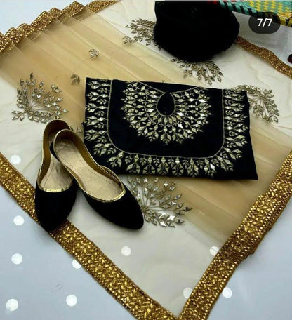 Royale Stuff Kataan Mirror Work 4Pcs Dress