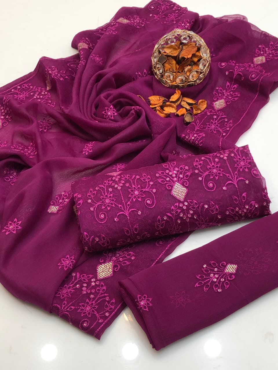 Pure Bamber Embroidered Elegance  2Pcs Dress