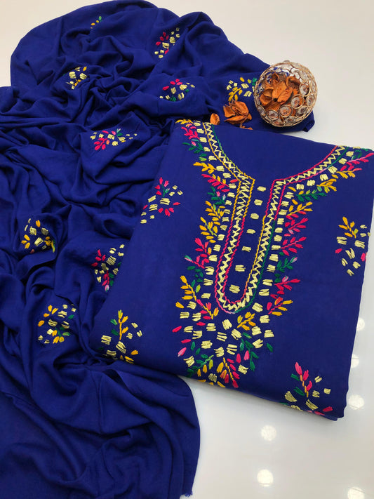 Luxury Linen Handmade Gotta With Paka Tanka 3Pcs Dress