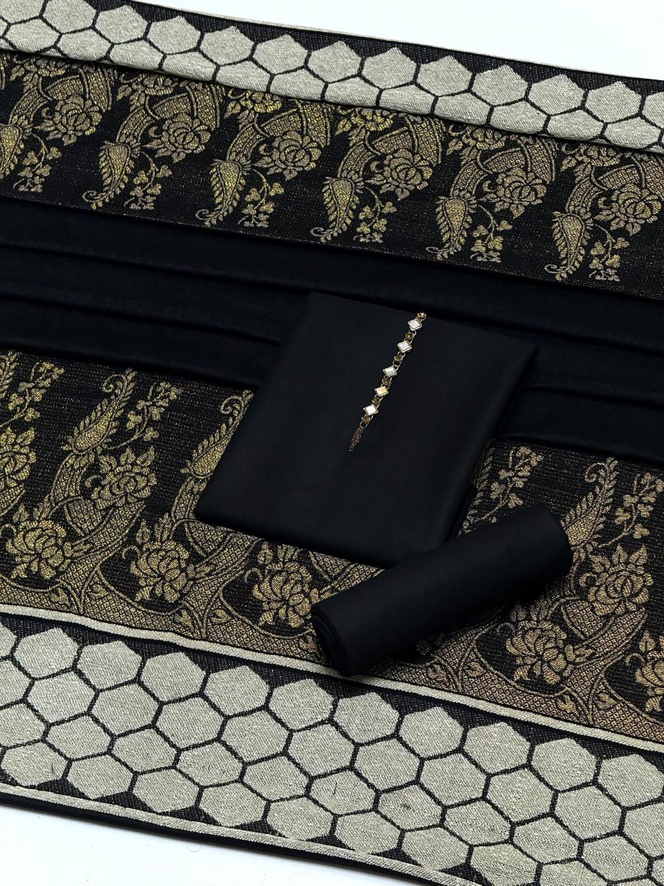 Plain Marina with Whool Shawl 3Pcs Dress