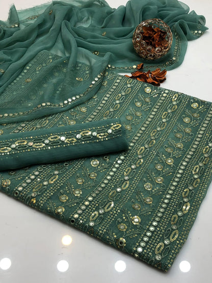 Elegant Bamber 9MM & Chicken Kari Embroidered 2Pcs Dress