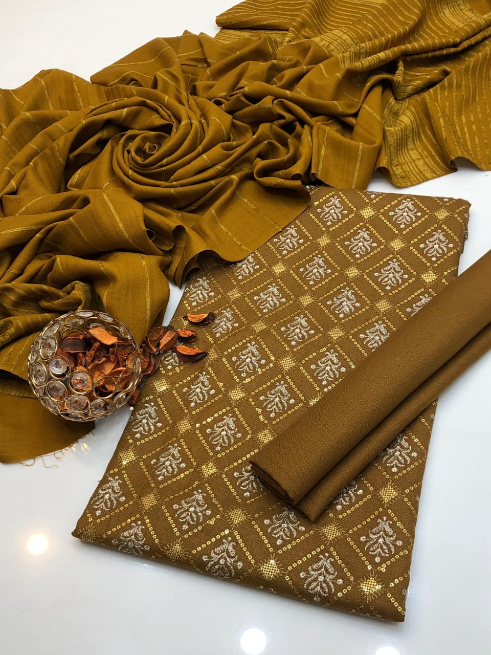 Dhanak Marina Embroidered 3Pcs Dress