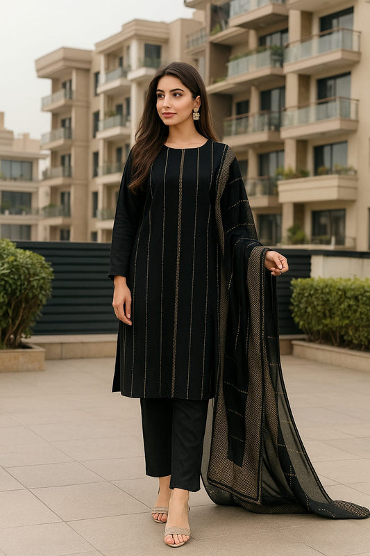 Multani Khaddi Brosha Design 3Pc Dress