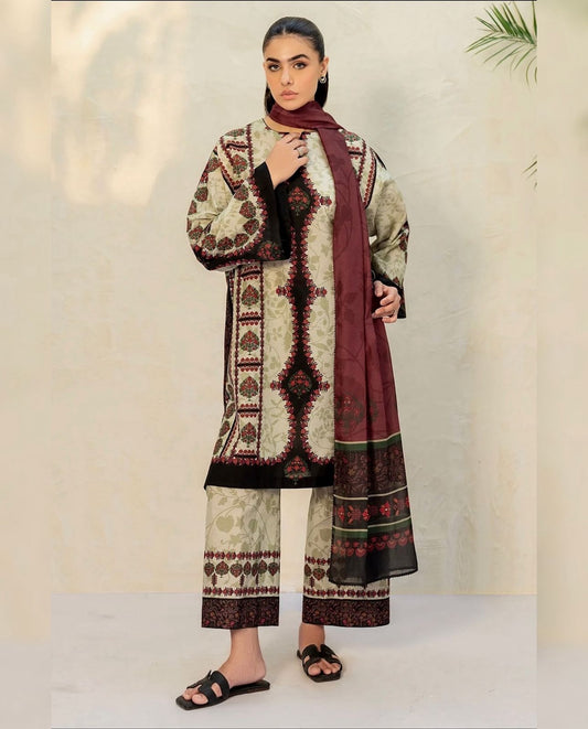 Shamoze Silk Tie & Dye Digital Print Suit 3Pcs Dress