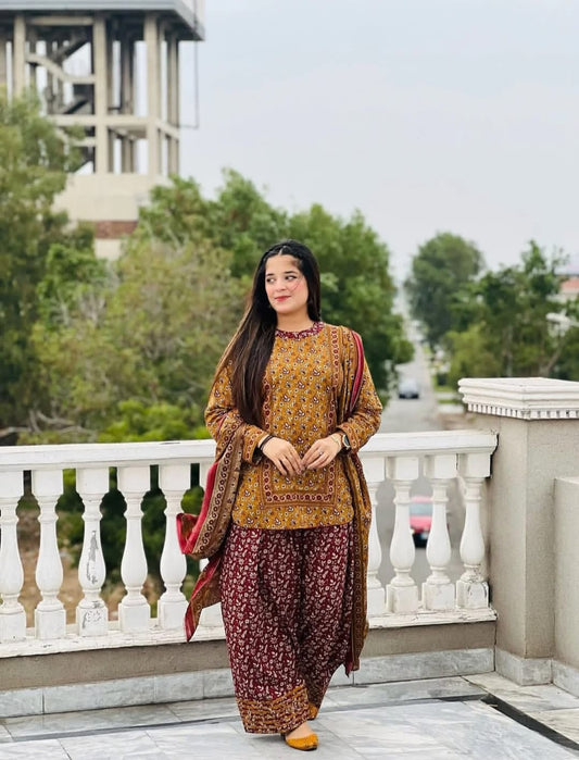 Zyra Shamoze Silk Digital Print 3Pcs Dress