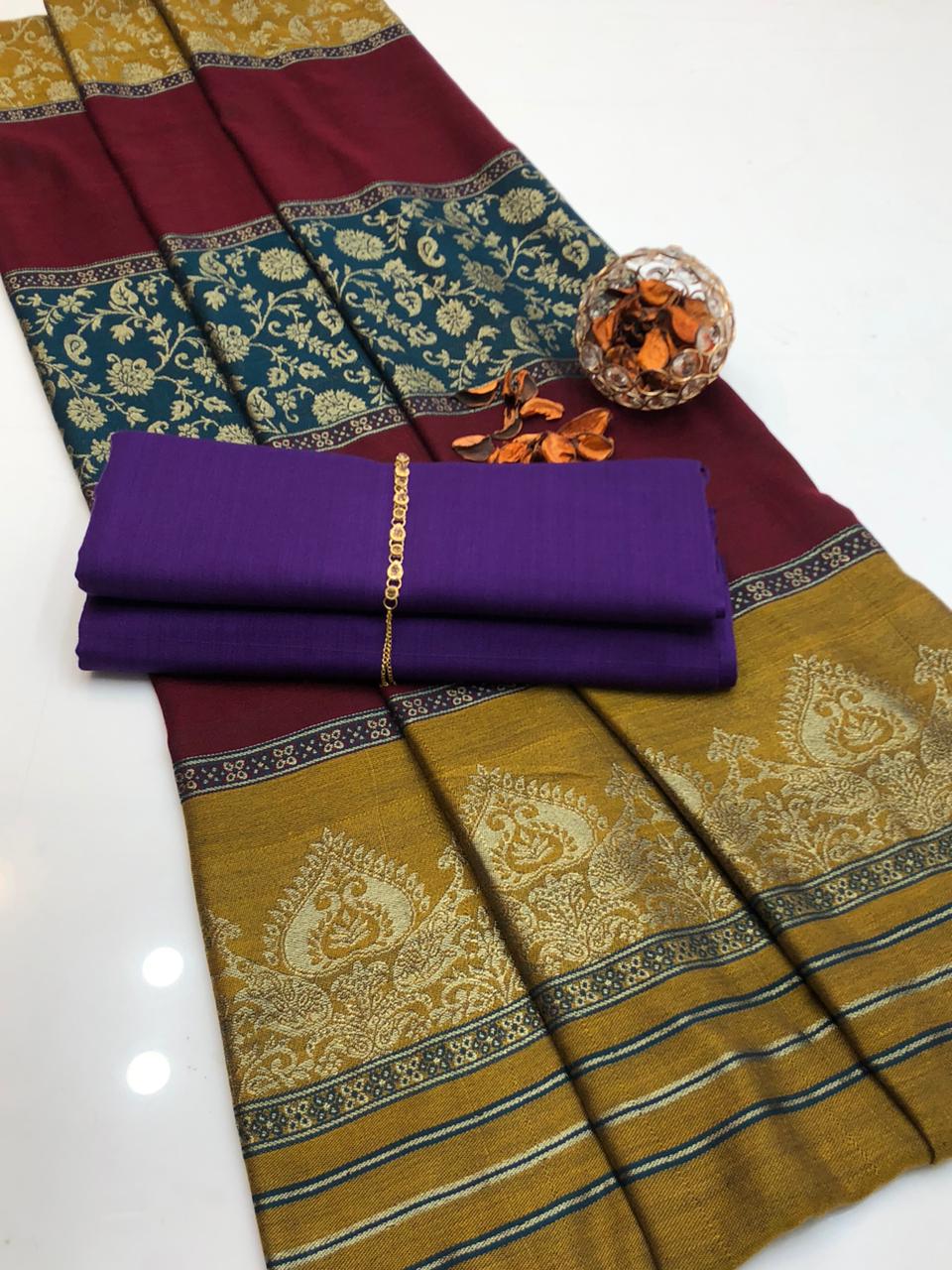 Acrylic Wool Suit With 3D Pashmina Shawl 3Pcs Dress