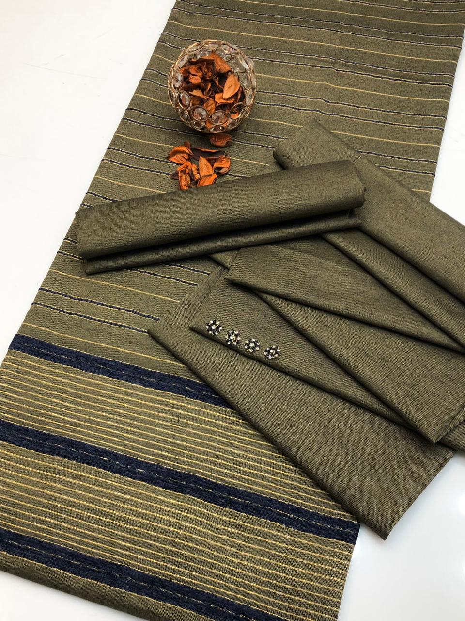 Multani Khaadi Sussi With Jacquard Velvet Border Shawl 3Pcs Dress