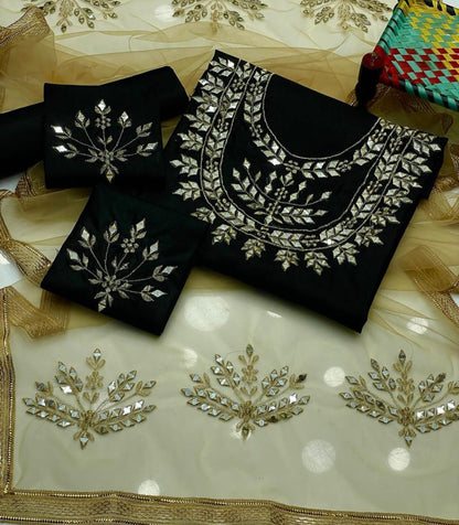 Zerina Kataan Silk Mirror Embroidered Suit 3Pcs Dress