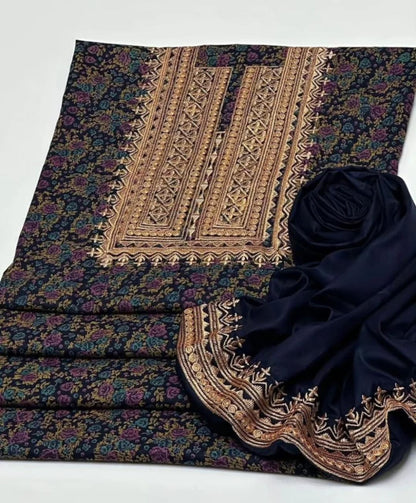 Dhanak Embroidered & Printed 2Pcs  Dress