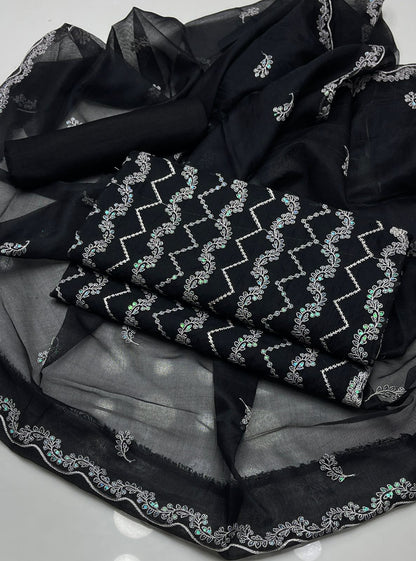 Khaddi Net Sequence Embroidered 3Pcs Dress