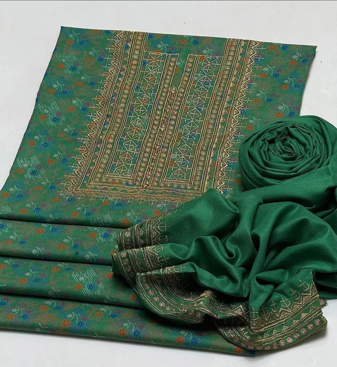 Dhanak Embroidered & Printed 2Pcs  Dress