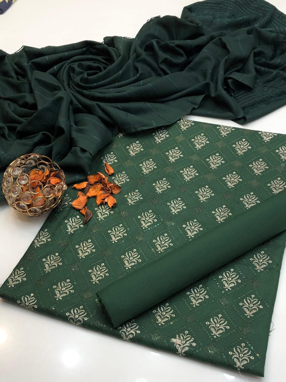 Dhanak Marina Embroidered 3Pcs Dress